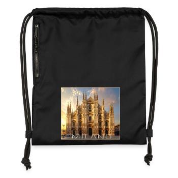 Milan, Milano, Duomo - Gymsac made from recycled material - black - Front