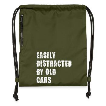 Distrait par de vieilles voitures - Sac à cordon en polyester recyclé - military green - Devant