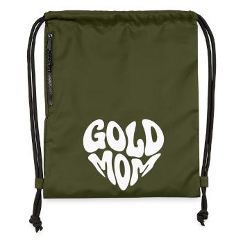 Logo du cœur de maman doré (couleur personnalisée) - Sac à cordon en polyester recyclé - military green - Devant