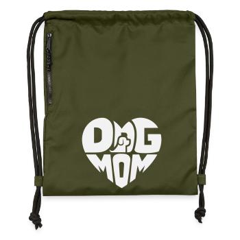 Cœur de maman de chien avec logo de chien - Sac à cordon en polyester recyclé - military green - Devant