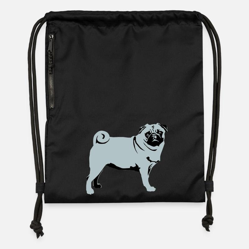 Pug - Gymsac made from recycled material - black