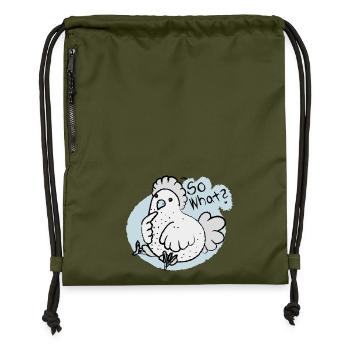 so what ? - Turnbeutel aus Recycling-Material - military Green - Vorne