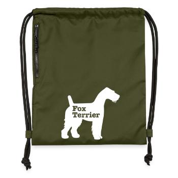 Fox Terrier - Gymsac made from recycled material - military green - Front