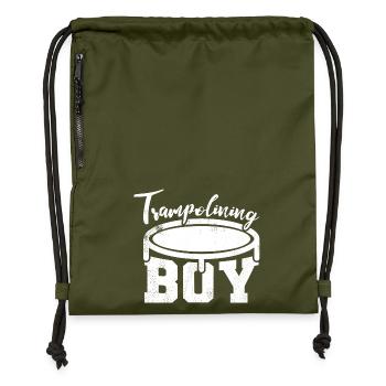 Trampolinspringer Junge - Turnbeutel aus Recycling-Material - military Green - Vorne
