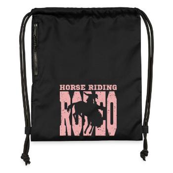Interesting rodeo motif - Gymsac made from recycled material - black - Front