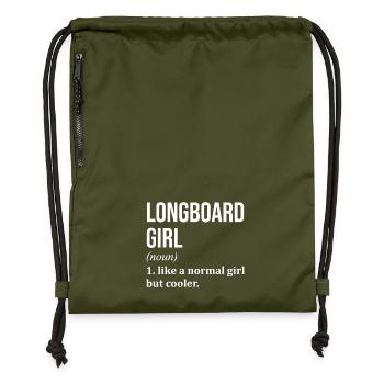 Longboard - Turnbeutel aus Recycling-Material - military Green - Vorne