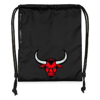 Bull Animal Head - Gymsac made from recycled material - black - Front