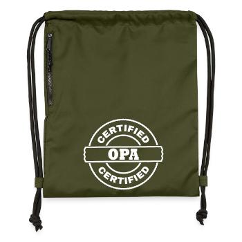 opa - Turnbeutel aus Recycling-Material - military Green - Vorne
