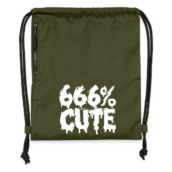 666% Cute! Satanistisches Goth Girl Design - Turnbeutel aus Recycling-Material - military Green - Vorne