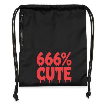 666% Cute! Satanistisches Goth Girl Design - Turnbeutel aus Recycling-Material - Schwarz - Vorne