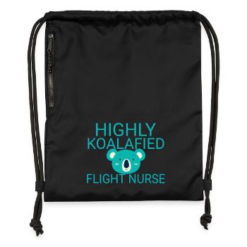 Infirmière de vol Koalafied Air Rescue - Sac à cordon en polyester recyclé - noir - Devant