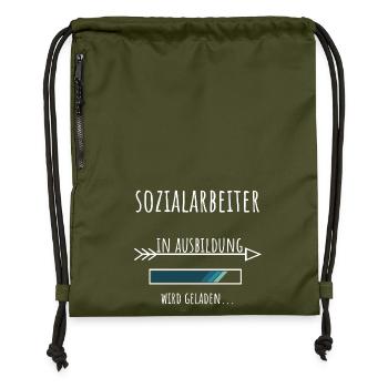 Soziale Arbeit Studium Beruf Sozialarbeiter - Turnbeutel aus Recycling-Material - military Green - Vorne