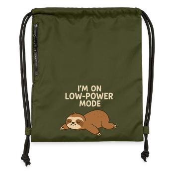 Sleep Sloth: Low Power Mode - Gymsac made from recycled material - military green - Front