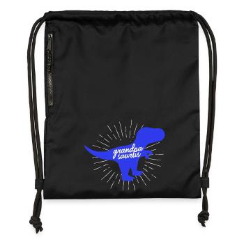 Grandpasaurus T-Rex Silhouette Dinosaure Papa - Sac à cordon en polyester recyclé - noir - Devant