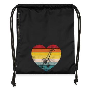 Hawaiian Ukulele Uke Heart Retro - Gymsac made from recycled material - black - Front