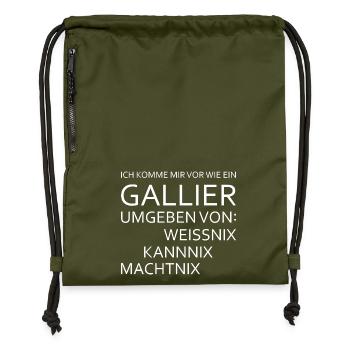 I feel like a Gaul - Gymsac made from recycled material - military green - Front