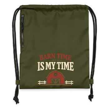 Horse People Equestrian Identity Barn - Gymsac made from recycled material - military green - Front