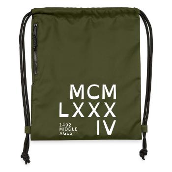 1984_COMPANY_white - Gymsac made from recycled material - military green - Front
