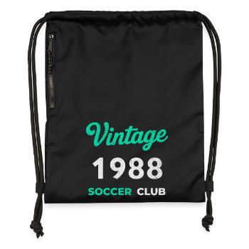 Vintage 1989 – Soccer Club Retro Geburtsjahr - Turnbeutel aus Recycling-Material - Schwarz - Vorne