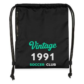 Vintage 1991 – Soccer Club Retro Birth Year - Gymsac made from recycled material - black - Front