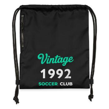 Vintage 1992 – Soccer Club Retro Geburtsjahr - Turnbeutel aus Recycling-Material - Schwarz - Vorne