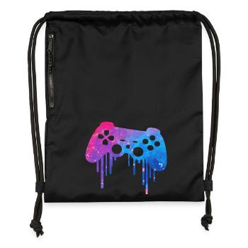 Gaming splash - Turnbeutel aus Recycling-Material - Schwarz - Vorne