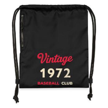 Vintage 1972 – Baseball Club Retro Birth Year - Gymsac made from recycled material - black - Front