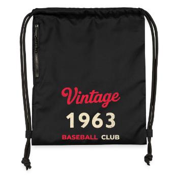 Vintage 1963 – Baseball Club Retro Birth Year - Gymsac made from recycled material - black - Front