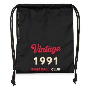 Vintage 1991 – Baseball Club Retro Birth Year - Gymsac made from recycled material - black - Front