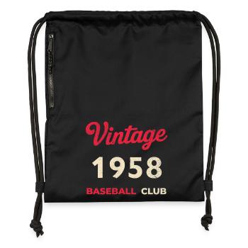 Vintage 1958 – Baseball Club Retro Birth Year - Gymsac made from recycled material - black - Front
