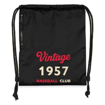Vintage 1957 – Baseball Club Retro Birth Year - Gymsac made from recycled material - black - Front