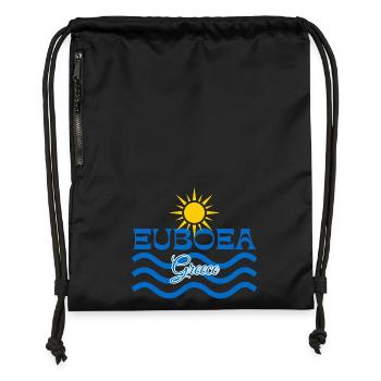 Logo des Sun Waves en Eubée Grèce - Sac à cordon en polyester recyclé - noir - Devant