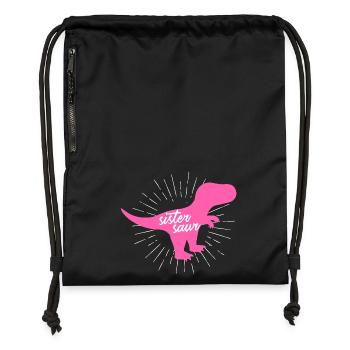 Sistersaur Silhouette drôle de dinosaure T-Rex - Sac à cordon en polyester recyclé - military green - Devant