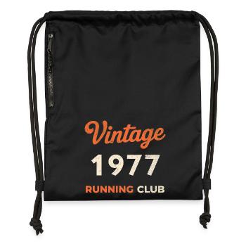 Vintage 1977 Running Club Geburtstag Geschenkidee - Turnbeutel aus Recycling-Material - Schwarz - Vorne