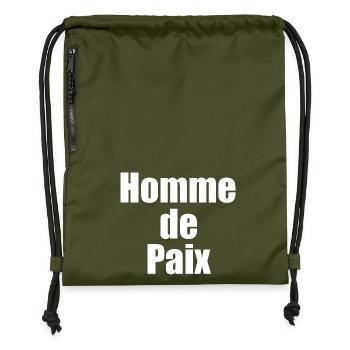 Homme de paix - Sac à cordon en polyester recyclé - military green - Devant