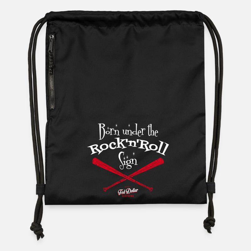 Born under the rock'n'Rol - Gymsac made from recycled material - black