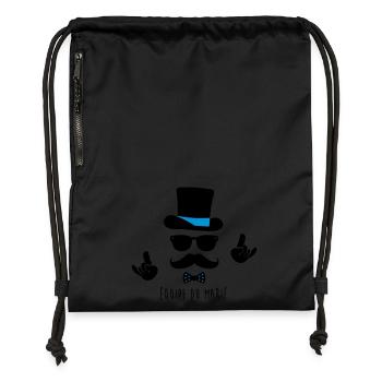 équipe marié - Sac à cordon en polyester recyclé - noir - Devant