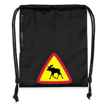 Elk warning 3clr - Sac à cordon en polyester recyclé - noir - Devant
