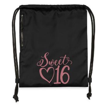 Sweet Sixteen Mignon cadeau de 16 ans - Sac à cordon en polyester recyclé - noir - Devant
