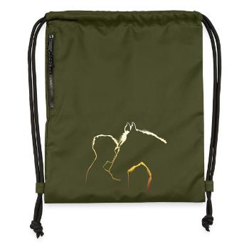 Horse Lover For Men - Gymsac made from recycled material - military green - Front