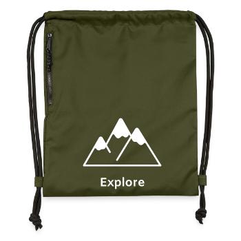 Explore - Sac à cordon en polyester recyclé - military green - Devant
