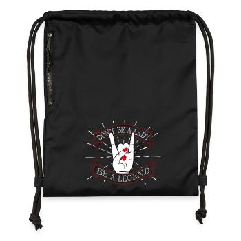 dont be a lady be a legend concert singer tour - Gymsac made from recycled material - black - Front