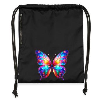 Butterfly - Gymsac made from recycled material - black - Front