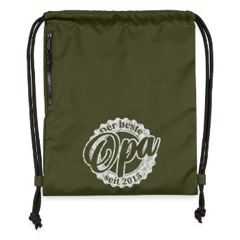 Der Beste Opa seit 2015 - Turnbeutel aus Recycling-Material - military Green - Vorne