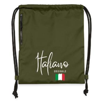 Geboren in Italien, ursprünglich aus Italien - Turnbeutel aus Recycling-Material - military Green - Vorne