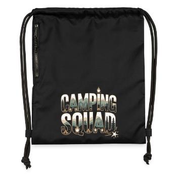 Camping Squad Waldabenteuer - Turnbeutel aus Recycling-Material - Schwarz - Vorne