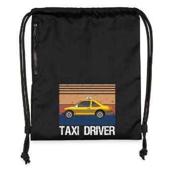 Taxi Cab Driver Vintage Checker Gift - Gymsac made from recycled material - black - Front