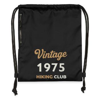 Vintage 1975 – Sailing Club Retro Geburtsjahr - Turnbeutel aus Recycling-Material - Schwarz - Vorne