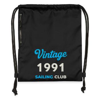 Vintage 1991 – Sailing Club Retro Year of Birth - Gymsac made from recycled material - black - Front
