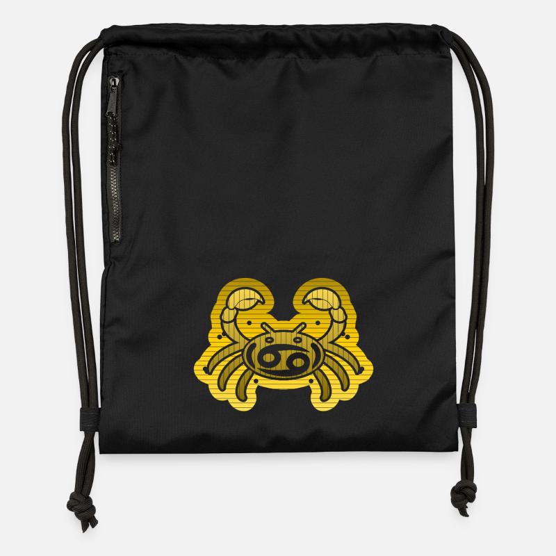 Cancer, signe astrologique et astrologie - Sac à cordon en polyester recyclé - noir